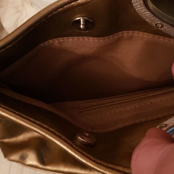 VNTG Goldtone Clutch Handbag - Picture 6 of 12